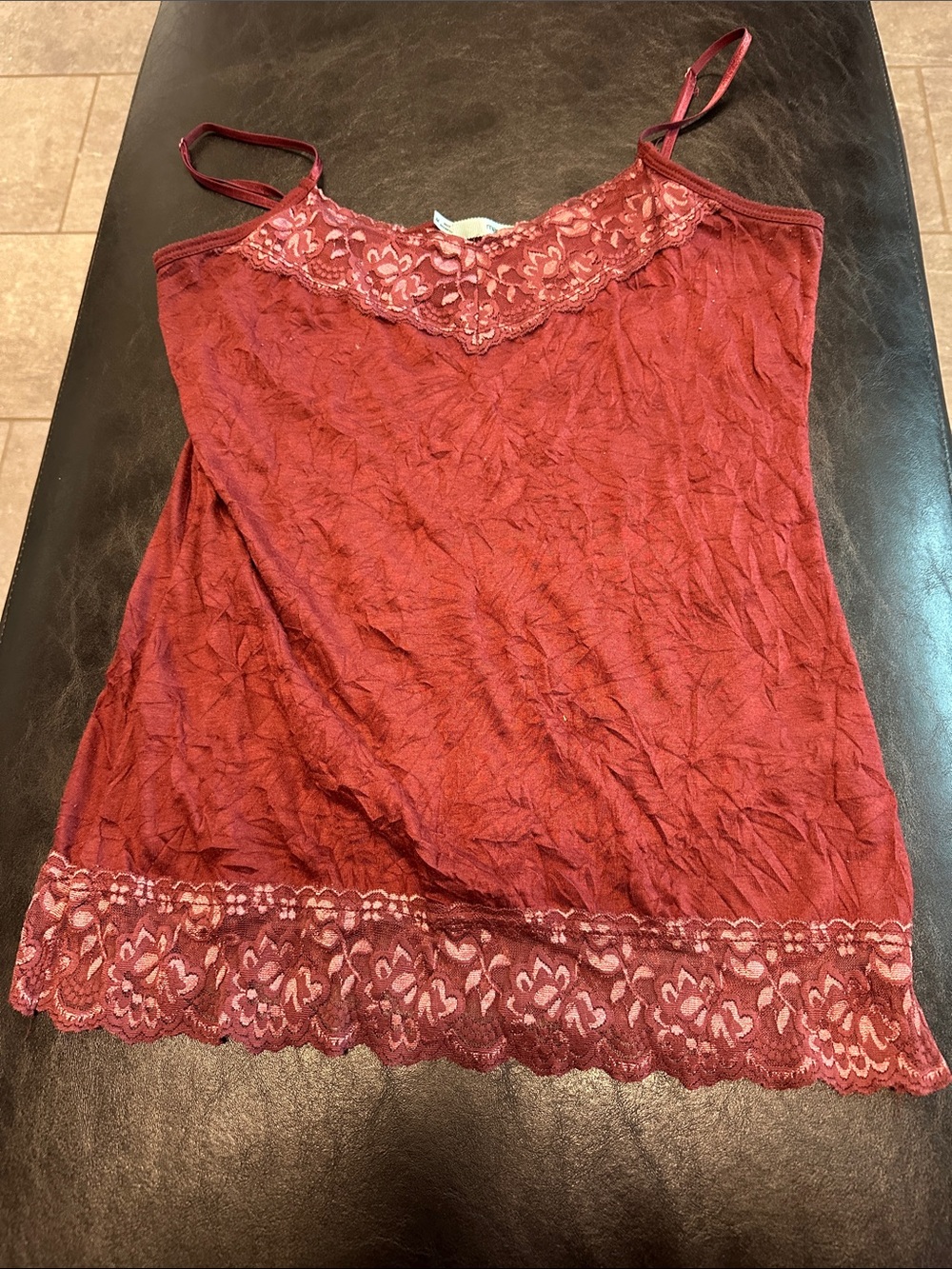 Maurices Lace Trim Camisole in Deep Red